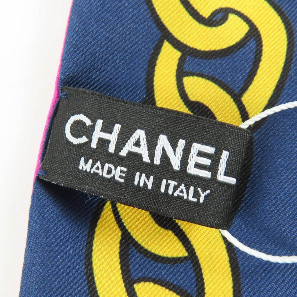 Chanel Twill Silk CC Logo Allover Pattern Scarf — view 6