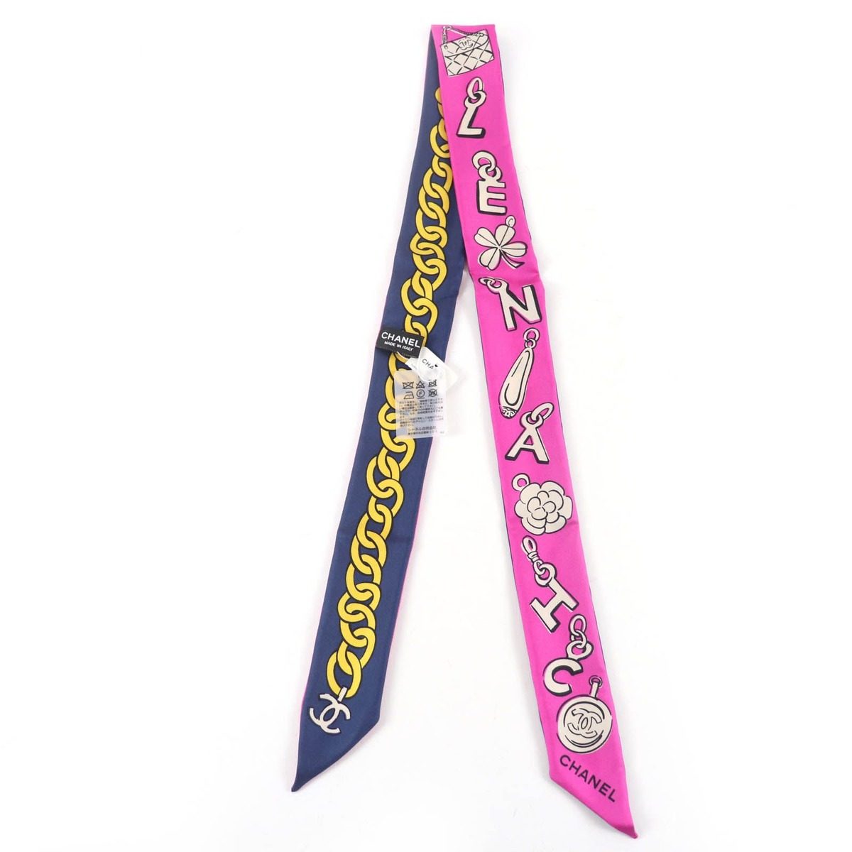 Chanel Twill Silk CC Logo Allover Pattern Scarf