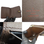 Louis Vuitton Bifold Wallet Compact Zip Damier Ebene Brown Gold Hardware — view 7