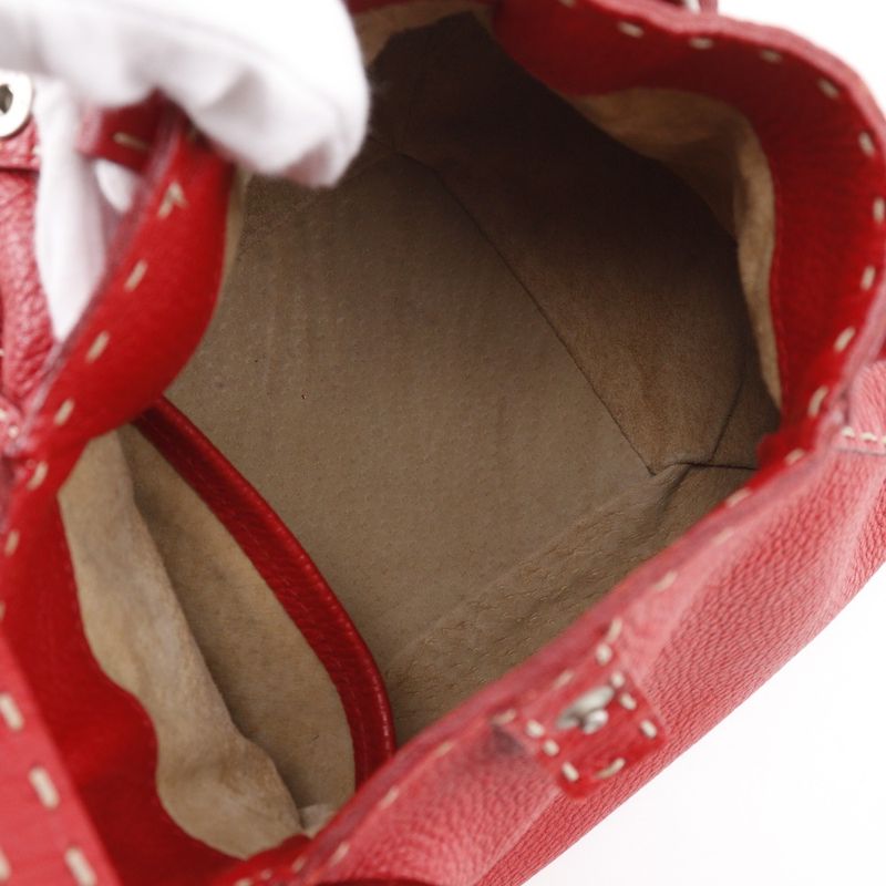 Fendi Selleria Leather Red Handbag — view 6