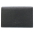 Saint Laurent Paris Front Logo Leather Card Case Black