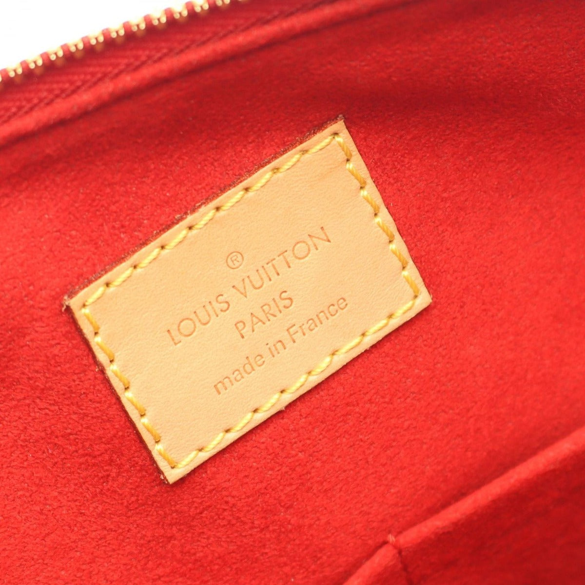 Louis Vuitton Handbag Pallas Cerise Canvas Leather Brown Red — view 4