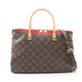 Louis Vuitton Handbag Pallas Cerise Canvas Leather Brown Red