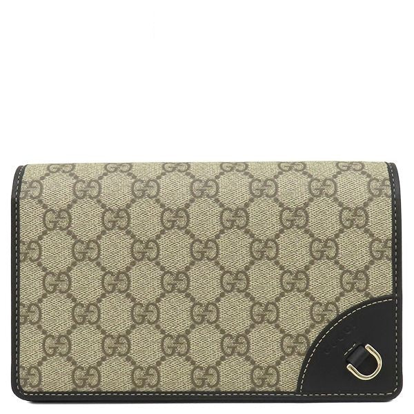 Gucci Shoulder Bag GG Emblem Mini Bag Supreme Canvas Black Gold