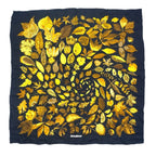 Hermes Carre 90 Tourbillon Silk Yellow Black Scarf
