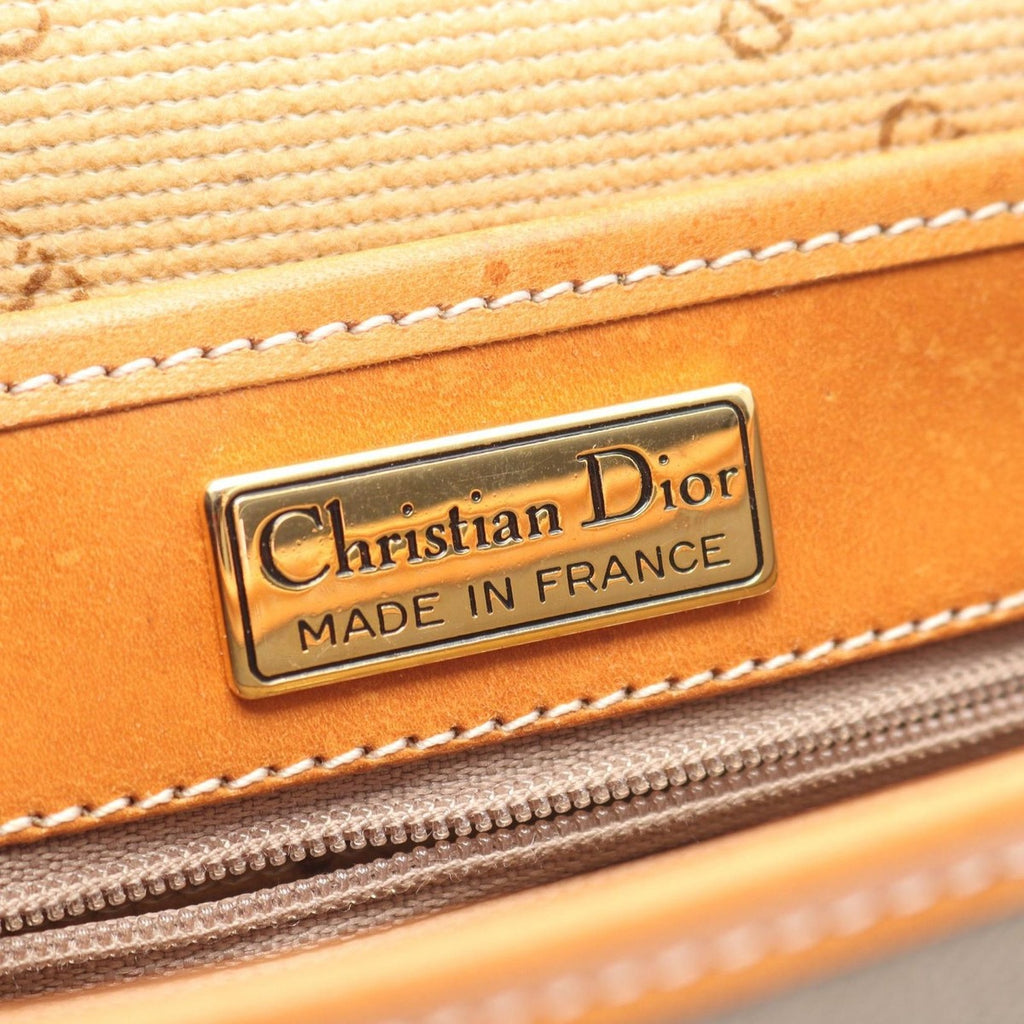 Dior Shoulder Bag CD Logo Gray Canvas Leather — view 4