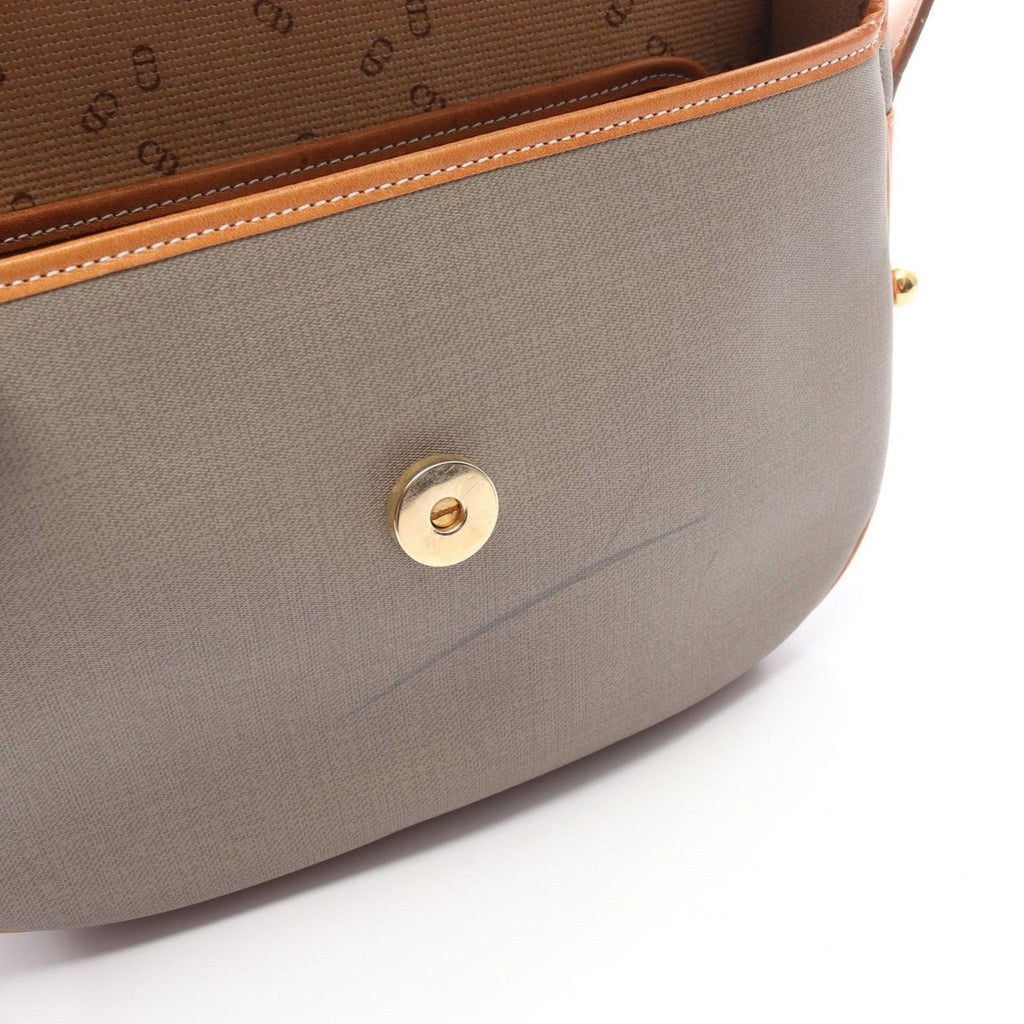 Dior Shoulder Bag CD Logo Gray Canvas Leather — view 7