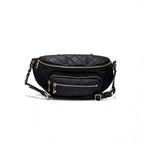 Chanel Bag Waist Pouch Body Caviar Leather Metallic Black Gold — view 2