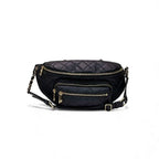 Chanel Bag Waist Pouch Body Caviar Leather Metallic Black Gold