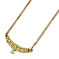 Dior Rhinestone Necklace CD Gold Plated