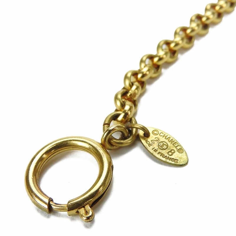 Chanel Coco Mark Mirror Necklace Chain Accessories GP Plated Small — view 3