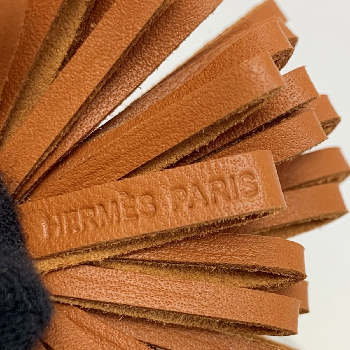 Hermes Carmen Unodos Brown Yellow Key Holder Charm Silver Hardware — view 6