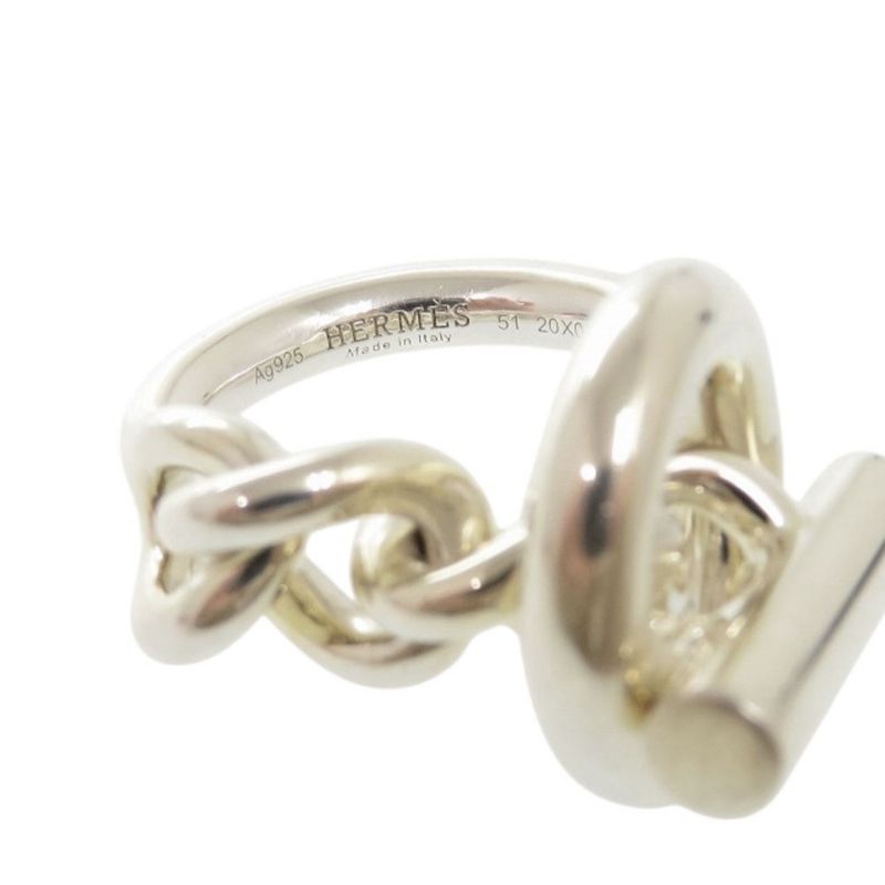Hermes Croisette Silver 925 Size 51 Ring 1172 — view 9