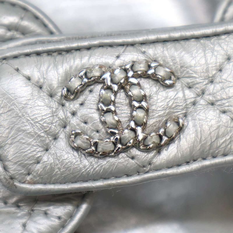 Chanel Footbed Coco Mark Sandals 0 Silver Grayish 36 — view 8