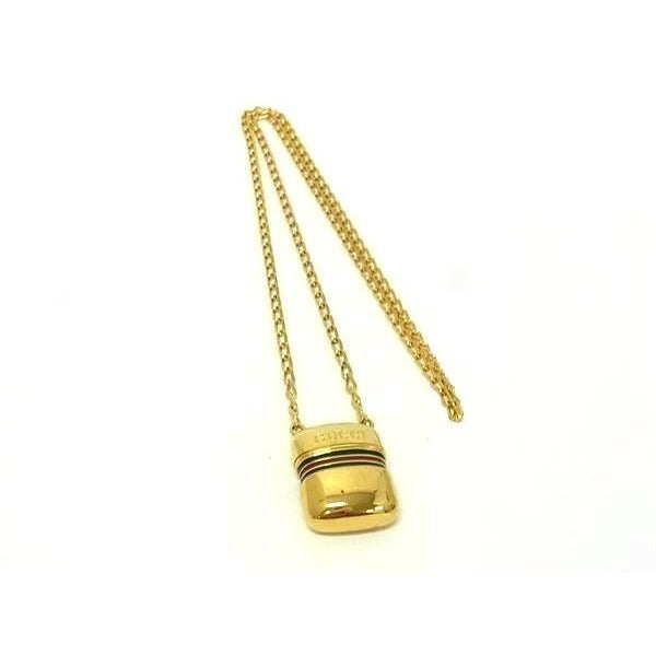Gucci Necklace Vintage Sherry Line Metal Gold Pilcase