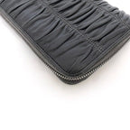 Prada Round Zipper Long Wallet Black 1 M0506 — view 4