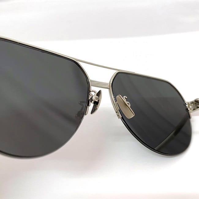 Bottega Veneta Sunglasses Silver Gray Mirror — view 8