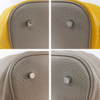 Hermes Picotin Lock T GM Handbag Gray Yellow Silver Hardware — view 7