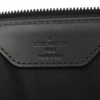 Louis Vuitton Tote Sac Plat Cloth Noir Black Leather — view 4