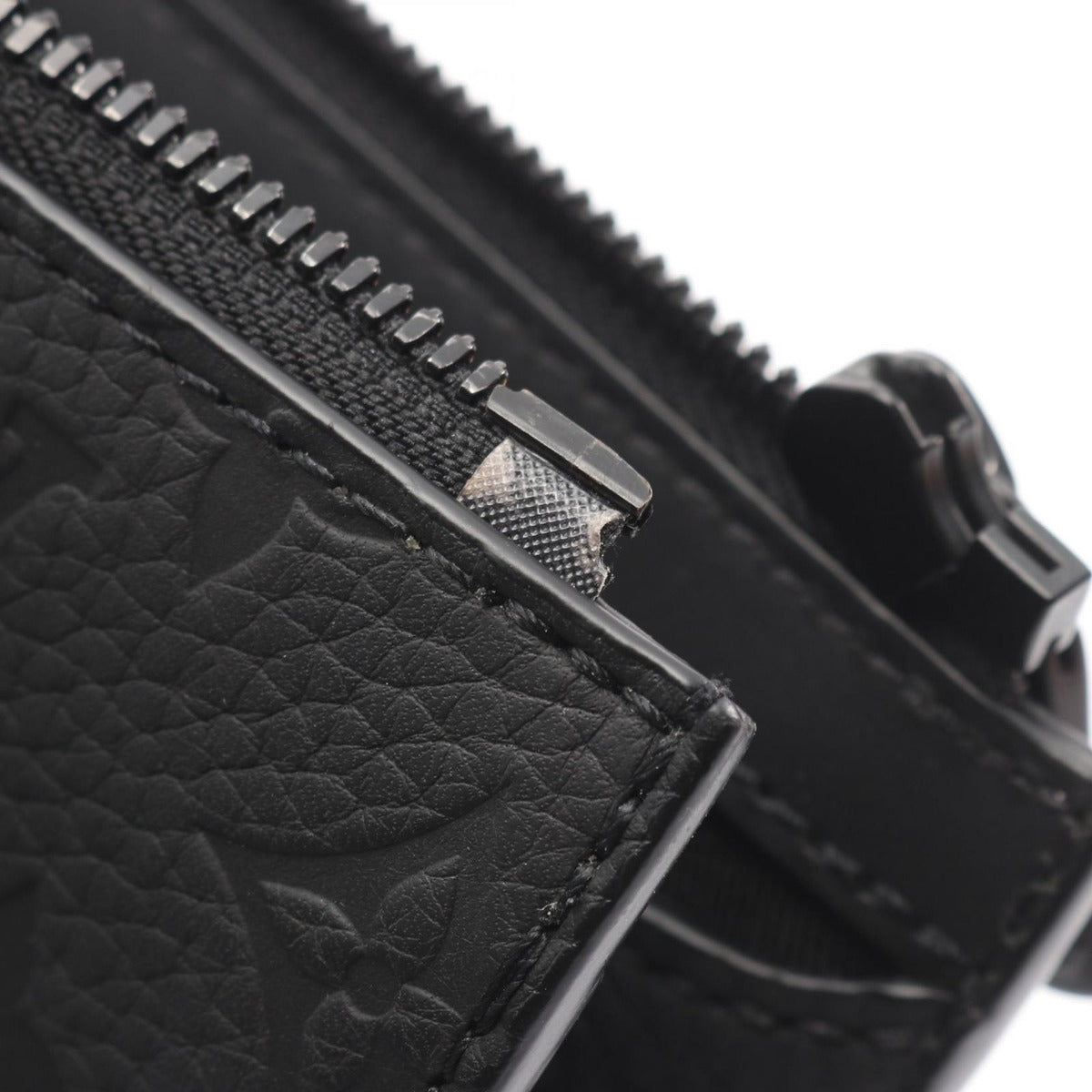 Louis Vuitton Tote Sac Plat Cloth Noir Black Leather — view 5
