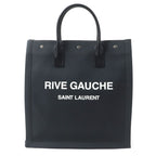 Saint Laurent Paris Rive Gauche N S Canvas Leather Tote Bag Dark Gray