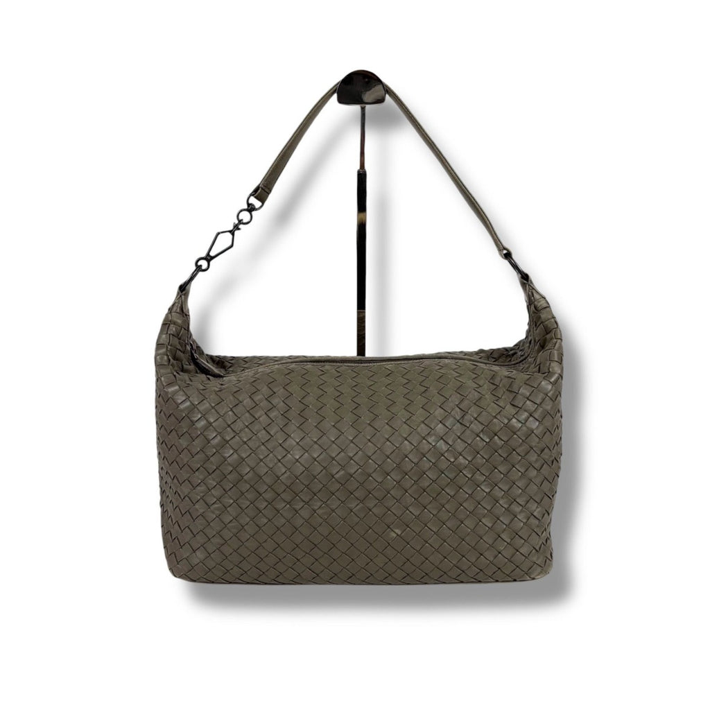 Bottega Veneta Intrecciato Leather Shoulder Bag Hobo Soho Gray — view 2