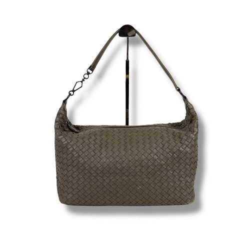 Bottega Veneta Intrecciato Leather Shoulder Bag Hobo Soho Gray — view 2