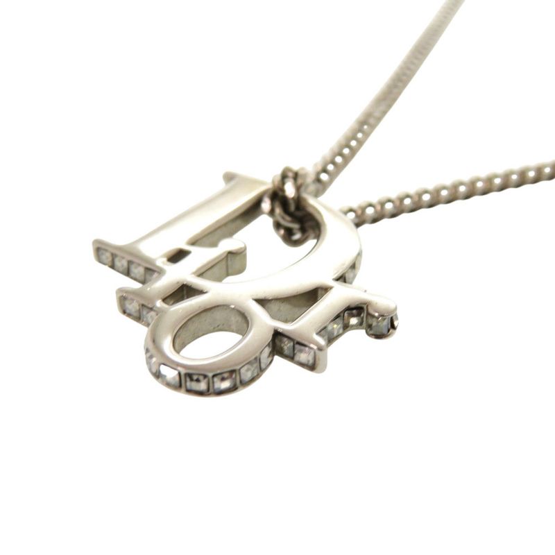 Christian Dior Logo Stone Silver Necklace Accessories 0022 — view 3