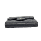 Chanel Trifold Wallet Quilted Caviar Leather Black Gold — view 2