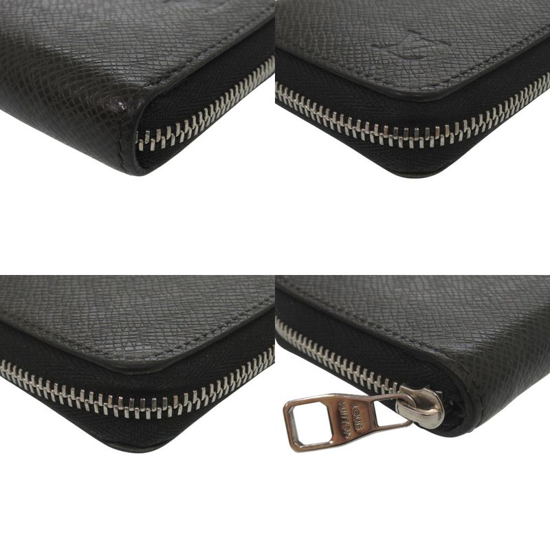 Louis Vuitton Zippy Coin Purse Taiga Leather Black Case Wallet — view 3
