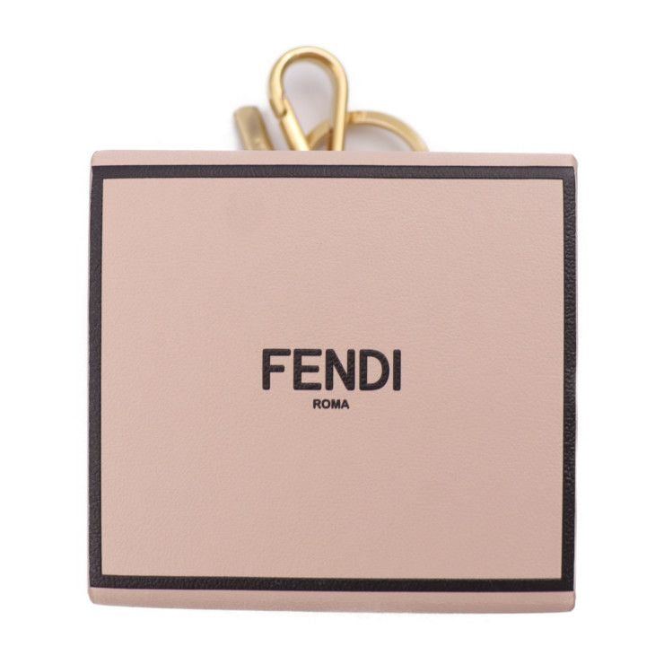 Fendi Minibox Charm Mini Box Key Holder 7 Ar917 Leather Rose Gold Hardware Bag
