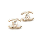 Chanel Earrings Gold Coco Mark Rhinestone