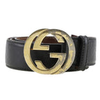 Gucci Interlocking GG Cima Leather Black Belt — view 2