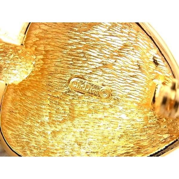 Dior Vintage Rhinestone Pin Brooch Pin Badge Gold — view 4