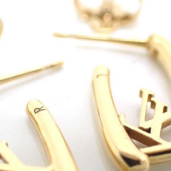 Louis Vuitton Book De Reuil Heart Fallen Love PM Earrings Gold Color GP — view 8