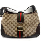Gucci GG Jackie Sherry Web Canvas Shoulder Bag Charm Ophidia