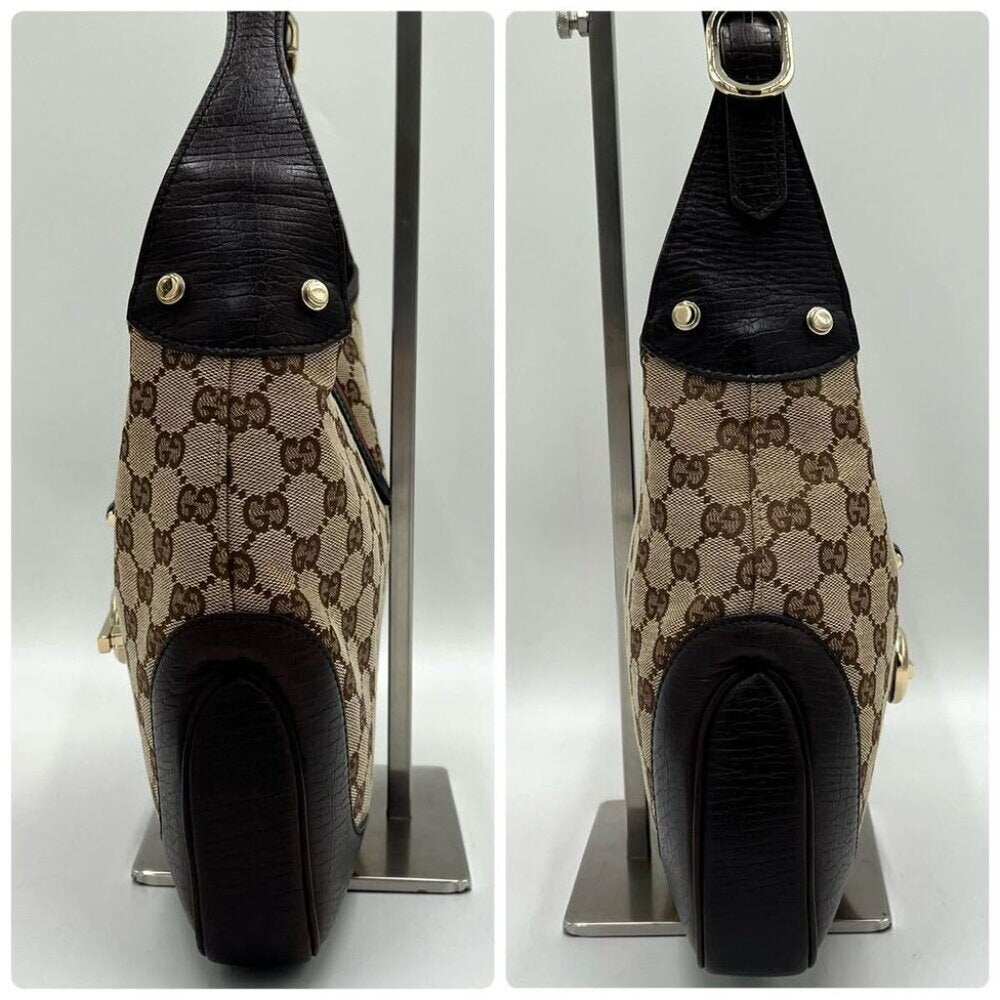 Gucci GG Jackie Sherry Web Canvas Shoulder Bag Charm Ophidia