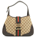 Gucci GG Jackie Sherry Web Canvas Shoulder Bag Charm Ophidia — view 2