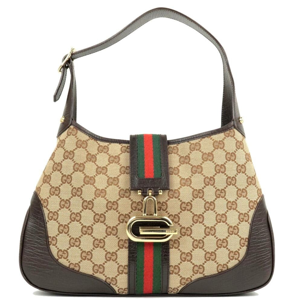 Gucci GG Jackie Sherry Web Canvas Shoulder Bag Charm Ophidia — view 2
