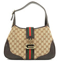 Gucci GG Jackie Sherry Web Canvas Shoulder Bag Charm Ophidia
