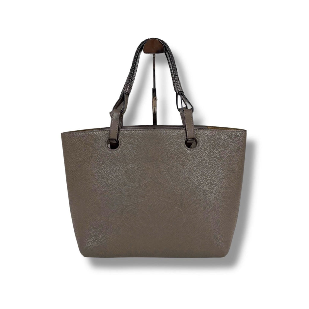 Loewe Anagram 2-Way Tote Shoulder Bag Small Leather Gray — view 3