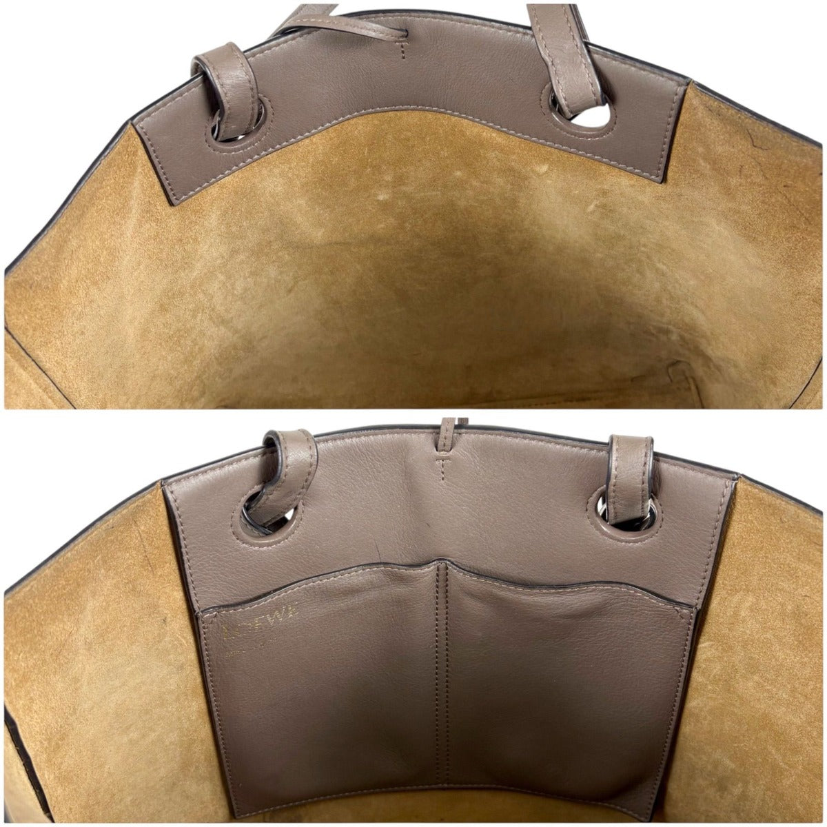 Loewe Anagram 2-Way Tote Shoulder Bag Small Leather Gray — view 9