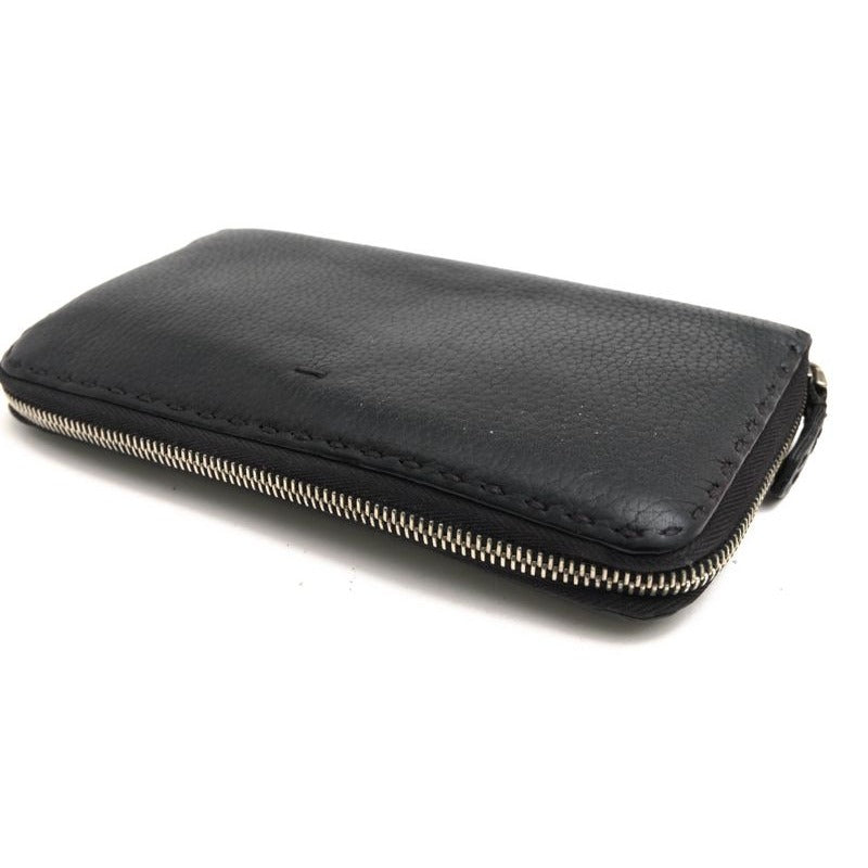 Fendi Long Wallet Men Leather Black 7 M0210 ndu F0 Qa1 zip Around Cuoio — view 4