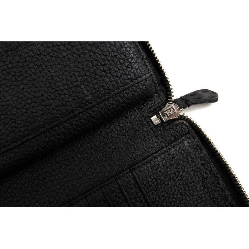 Fendi Long Wallet Men Leather Black 7 M0210 ndu F0 Qa1 zip Around Cuoio — view 6