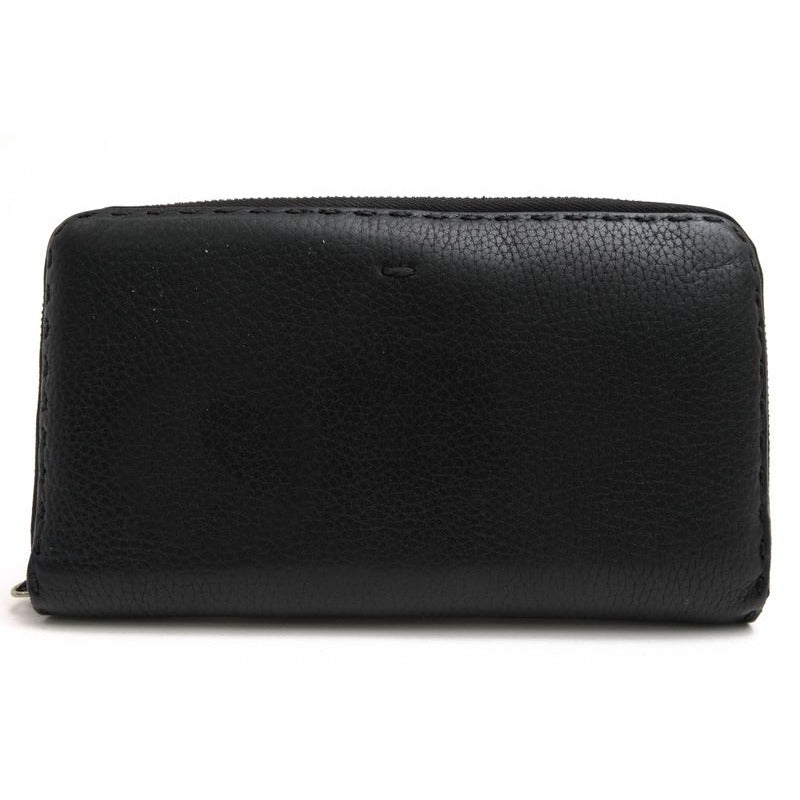 Fendi Long Wallet Men Leather Black 7 M0210 ndu F0 Qa1 zip Around Cuoio