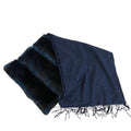 Fendi Ori Rug Silk Mohair Muffler Navy Scarf
