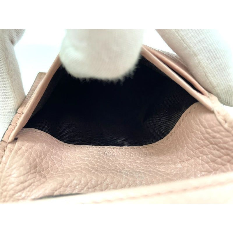 Gucci Animalier Bee Blind For Love Leather Compact Wallet Pink — view 7