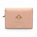 Gucci Animalier Bee Blind For Love Leather Compact Wallet Pink
