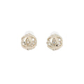 Chanel Earrings CC Logo Round Rhinestone Faux Pearl