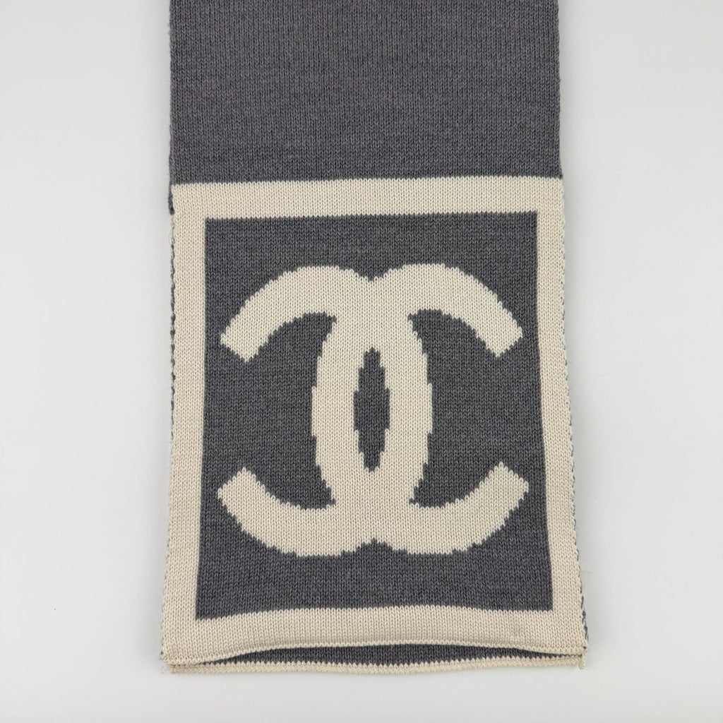 Chanel CC Logo Scarf Wool Silk Two — view 3